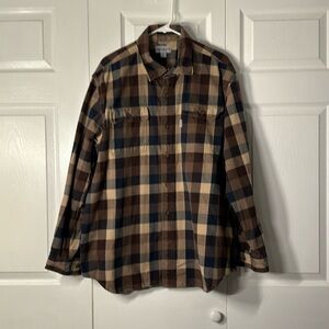 Men’s Carhartt flannel original fit size extra large, brown black tan